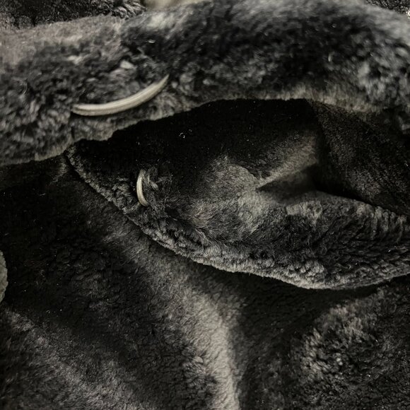 Vintage AJ Gervais Windsor Black Plush Fluffy Full Length Genuine Rabbit Coat - Picture 8 of 12